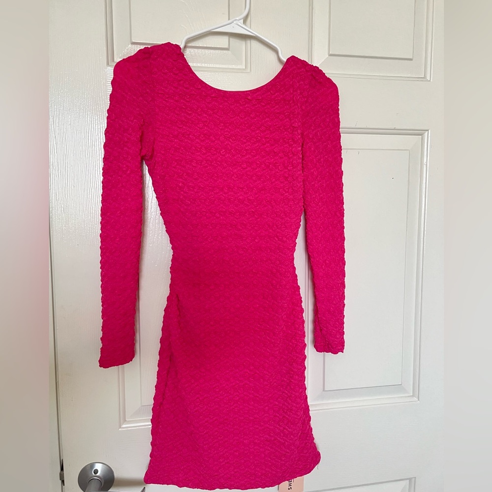 Pink dress with open crossed back